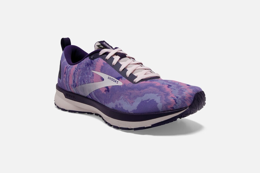 Brooks Revel 4 Road Running Shoes Womens Purple/Silver/Pink 458761-PSG